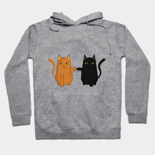 Black Cat And Orange Cat Relationship Hoodie